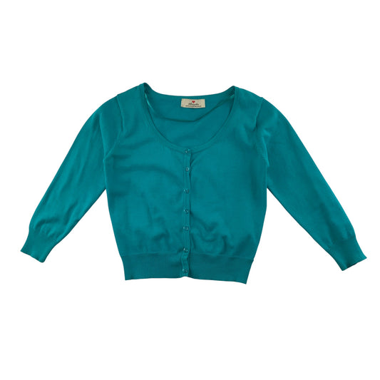 Primark Atmosphere Knit Cardigan UK 10 Turquoise Button Up