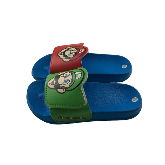 Sliders Shoe Size 10 junior Multicolour Super Mario Bros Graphic Sandals