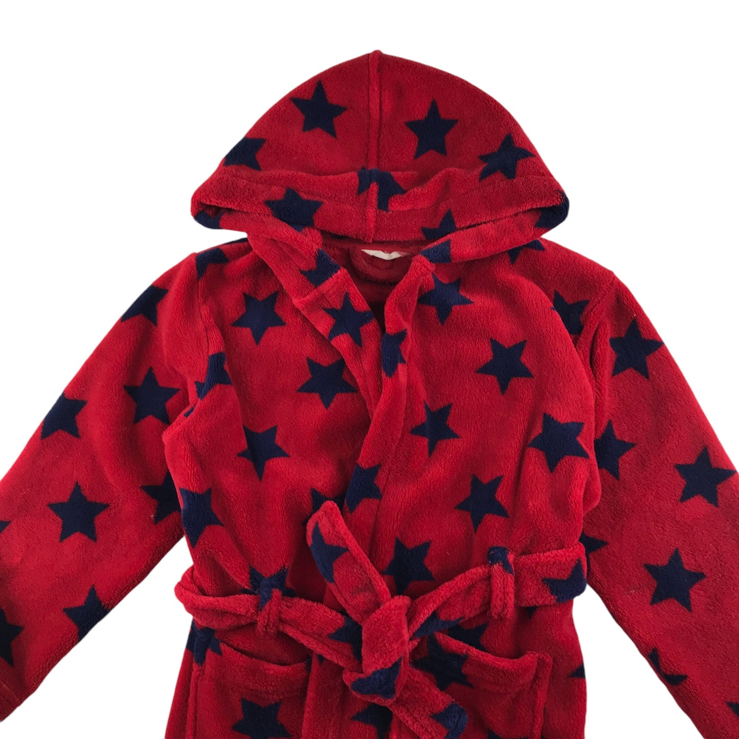 John Lewis dressing gown 6-7 years red with navy stars