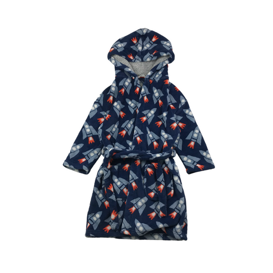 M&S Navy Rocket Print Gown Age 6