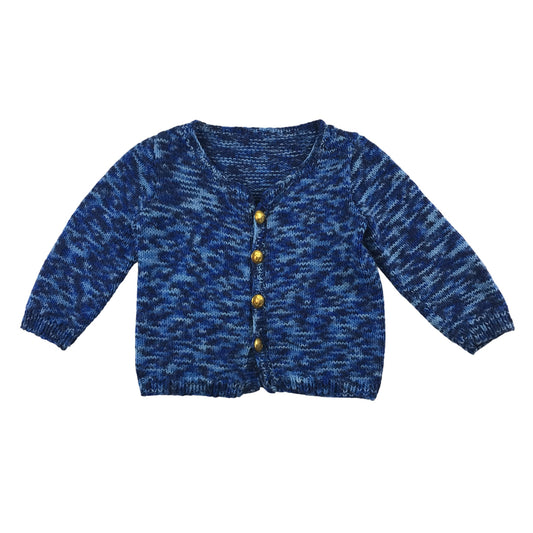 Handknitted Cardigan 10-12 Years Blue Button Up