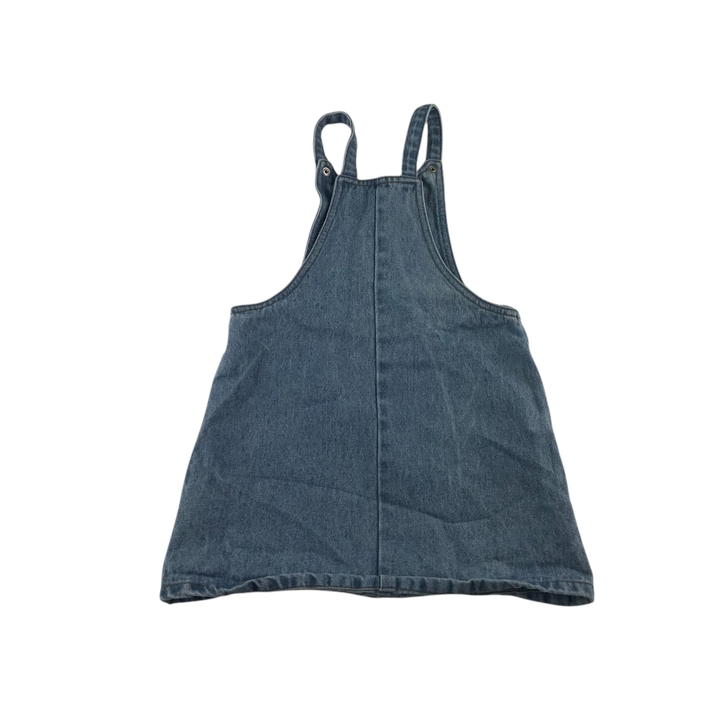 Disney dungaree dress 5-6 years blue denim with patches cotton