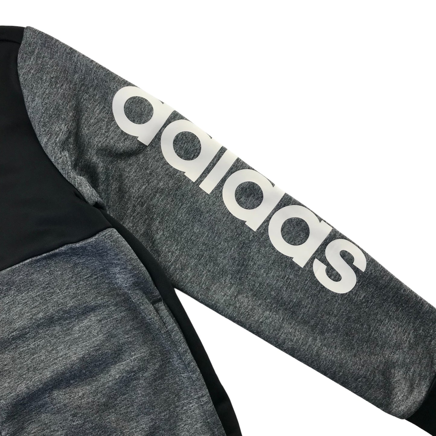 Adidas Sweatshirt 11-12 years grey and black panelled zip top