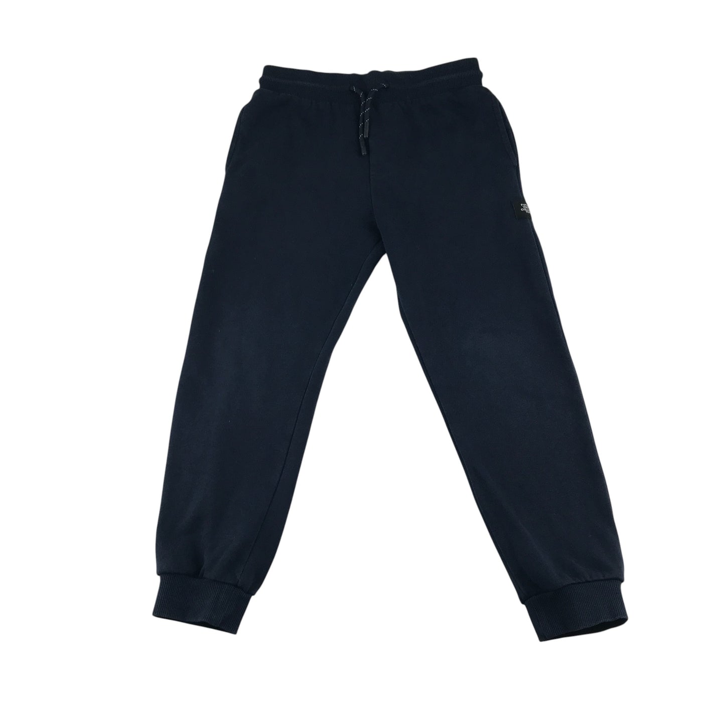 F&F joggers 7-8 years navy plain elasticated waist cuffed leg