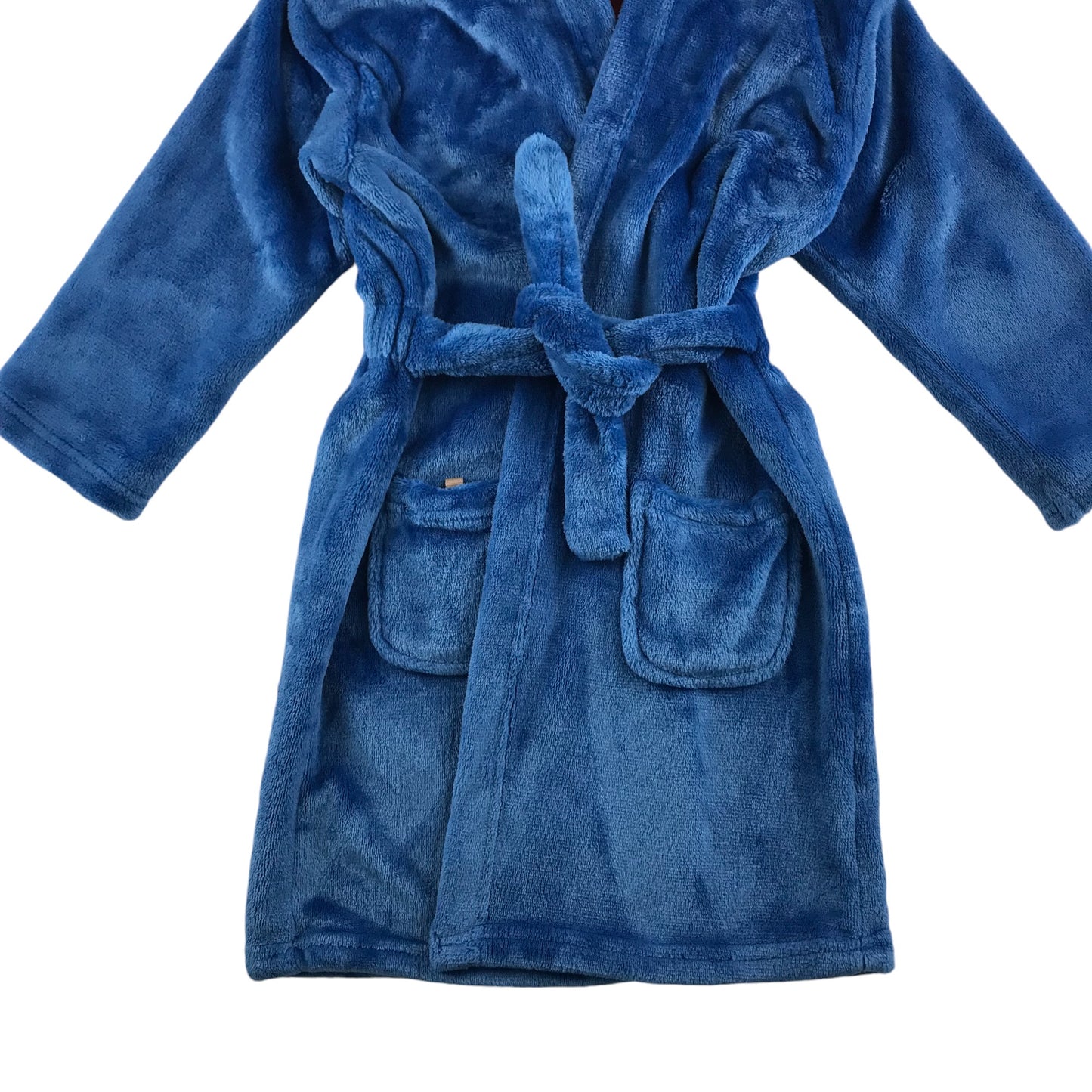 M&S dressing gown 5-6 years plain blue Paddington bear