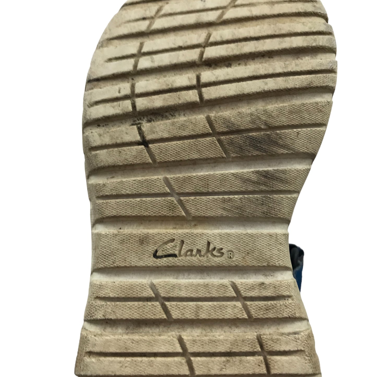 Clarks Sandals Shoe Size 9 Navy and Blue Camo Pattern with Straps