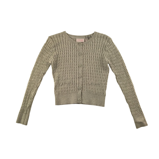 Next Cardigan 9-10 Years Beige Button Up Knit