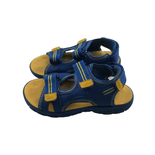 M&S Sandals Shoe Size 11 Junior Blue and Mustard Yellow with Straps