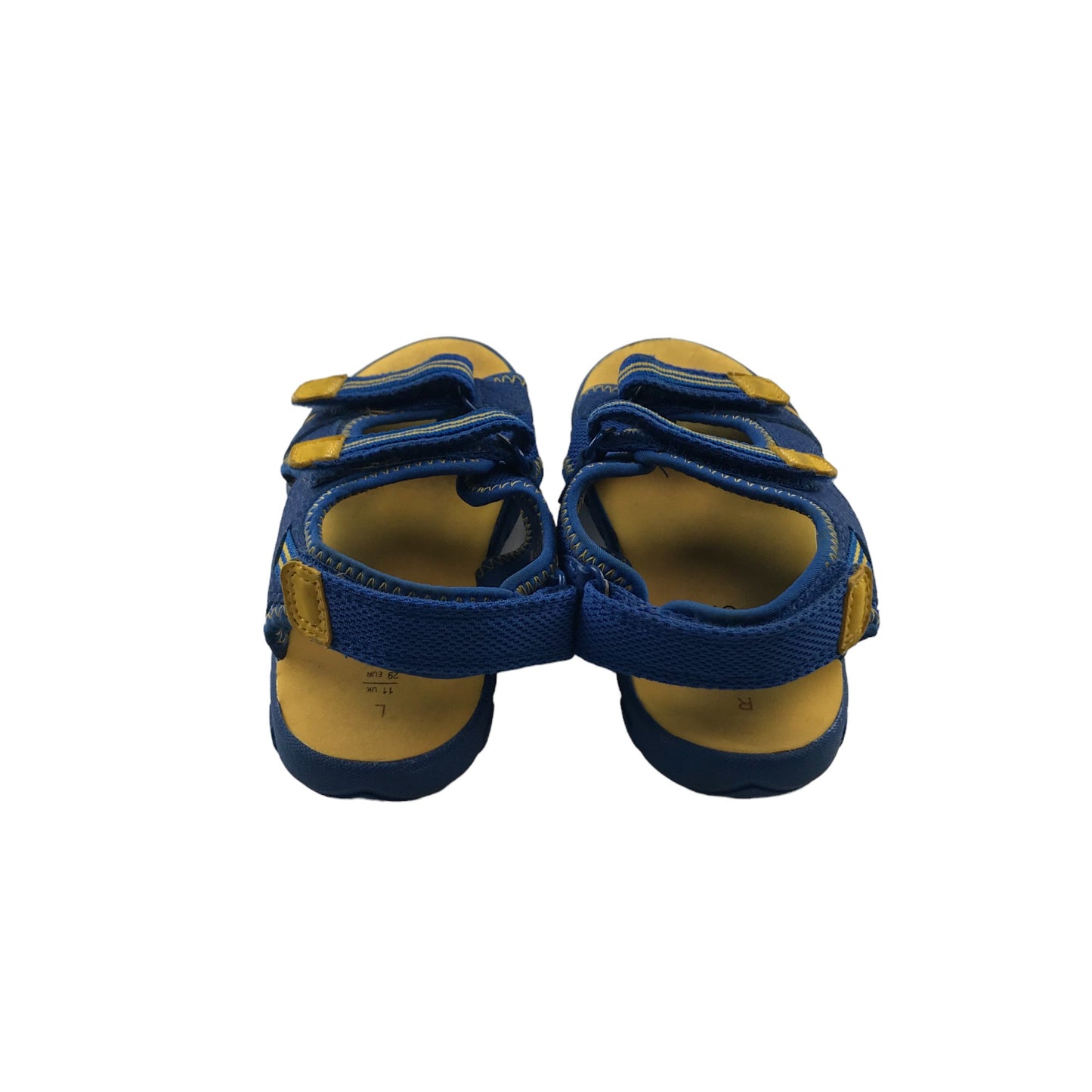 M&S Sandals Shoe Size 11 Junior Blue and Mustard Yellow with Straps