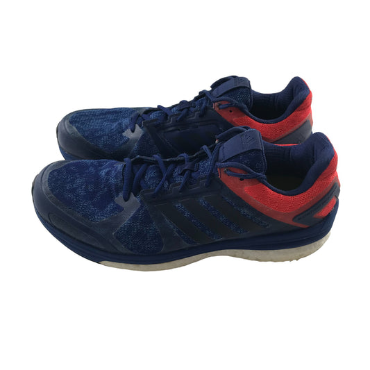 Adidas Supernova Sequence trainers shoe size 11 blue and red sneakers with laces