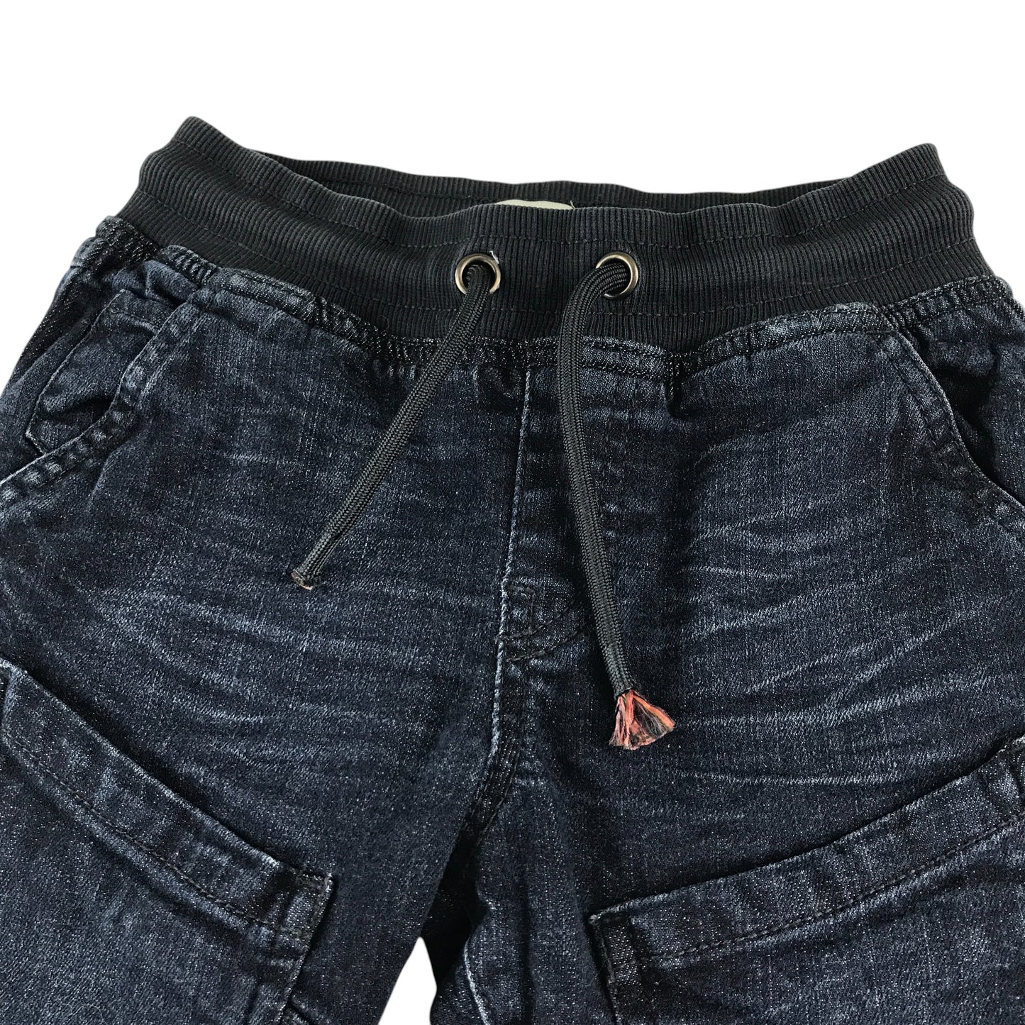 F&F jeans 6-7 years dark blue denim pull on elasticated waist