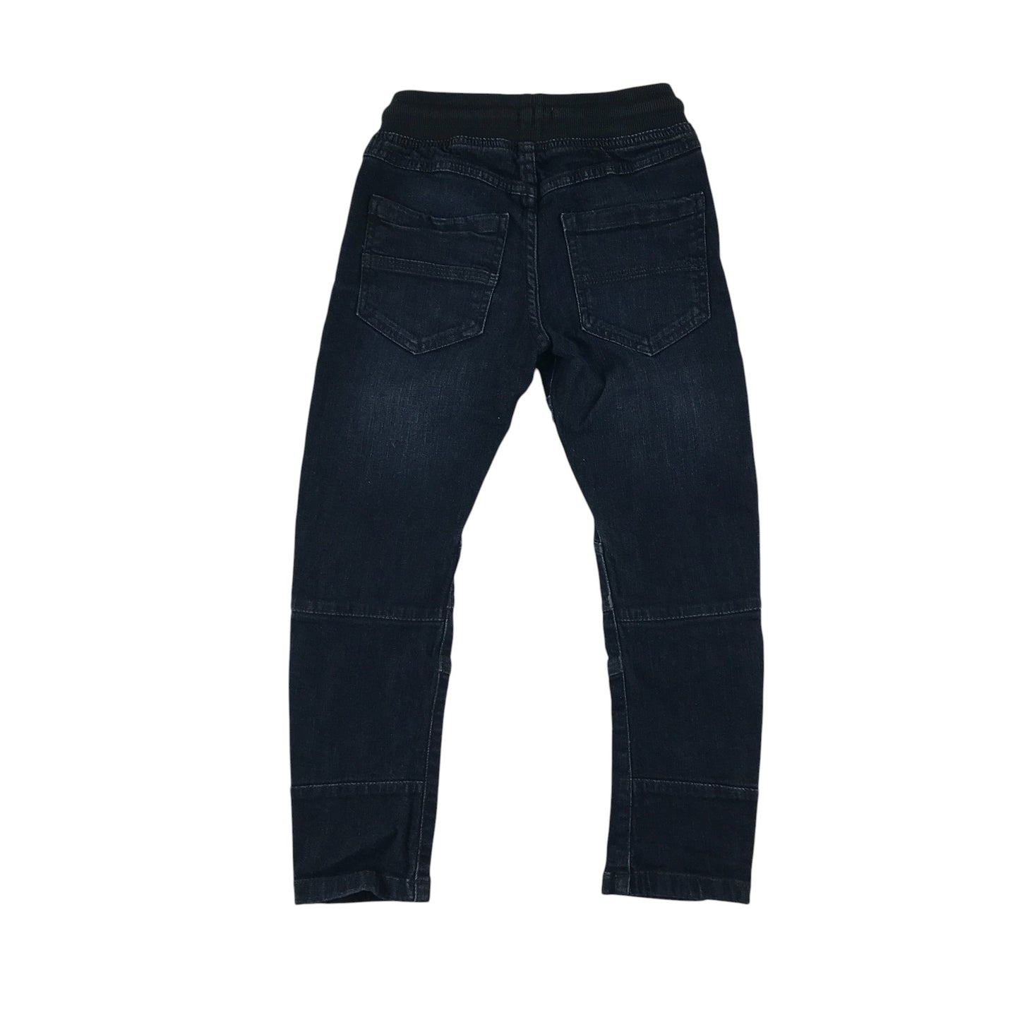 F&F jeans 6-7 years dark blue denim pull on elasticated waist