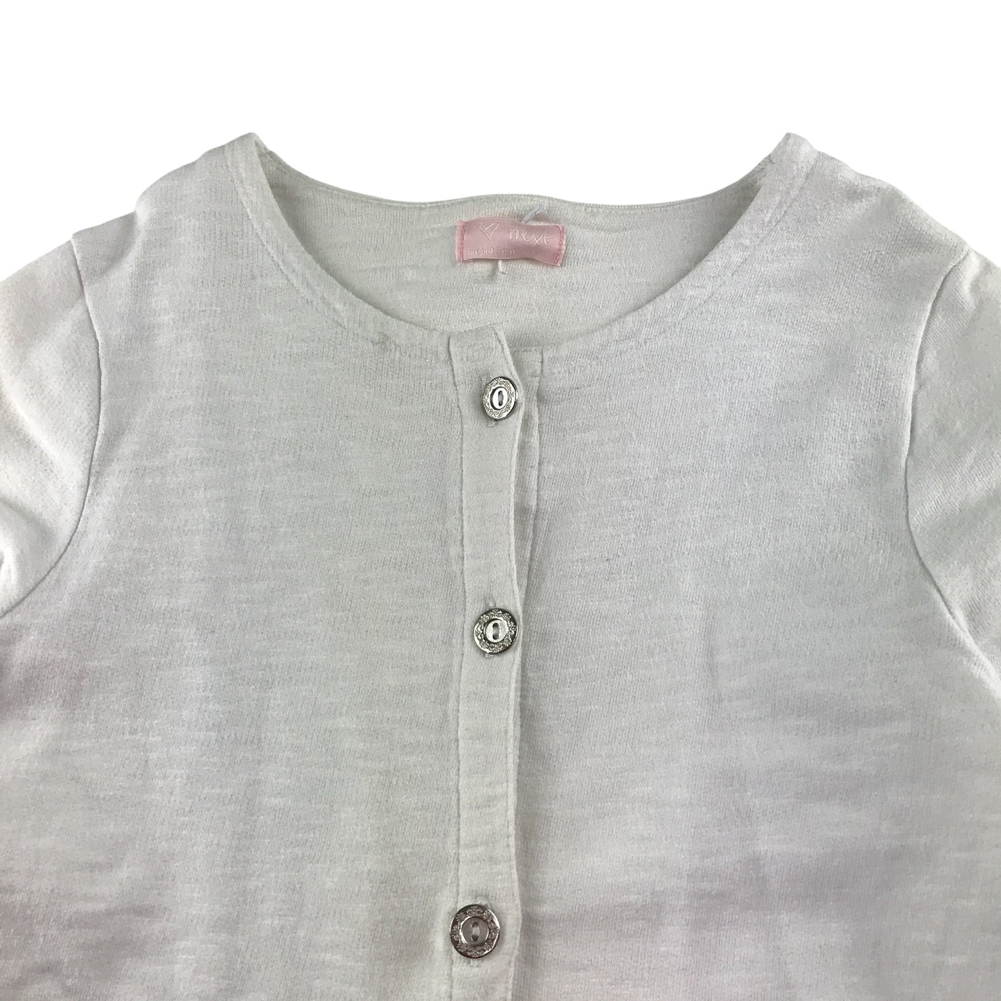 Next Cardigan 8-9 Years Cream Button Up Cotton