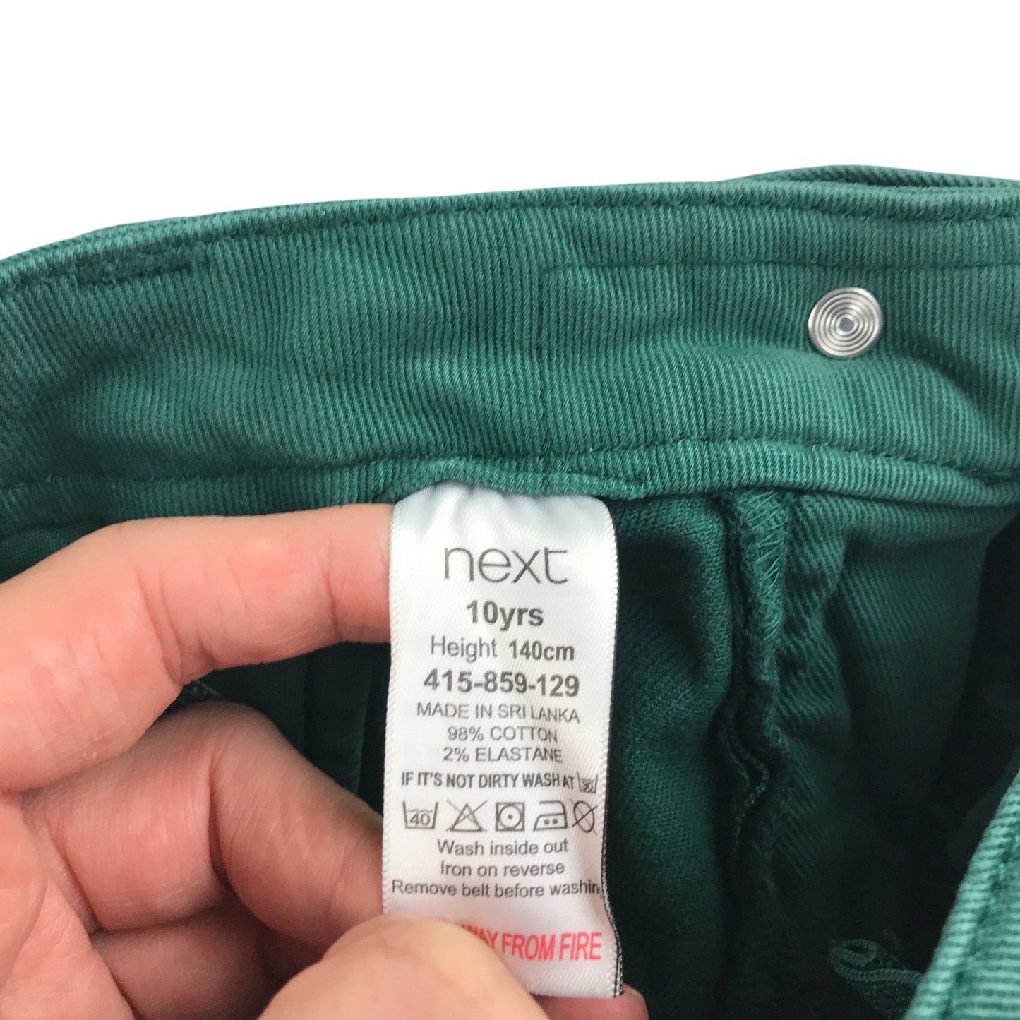 Next jeans 9-10 years emerald green plain skinny