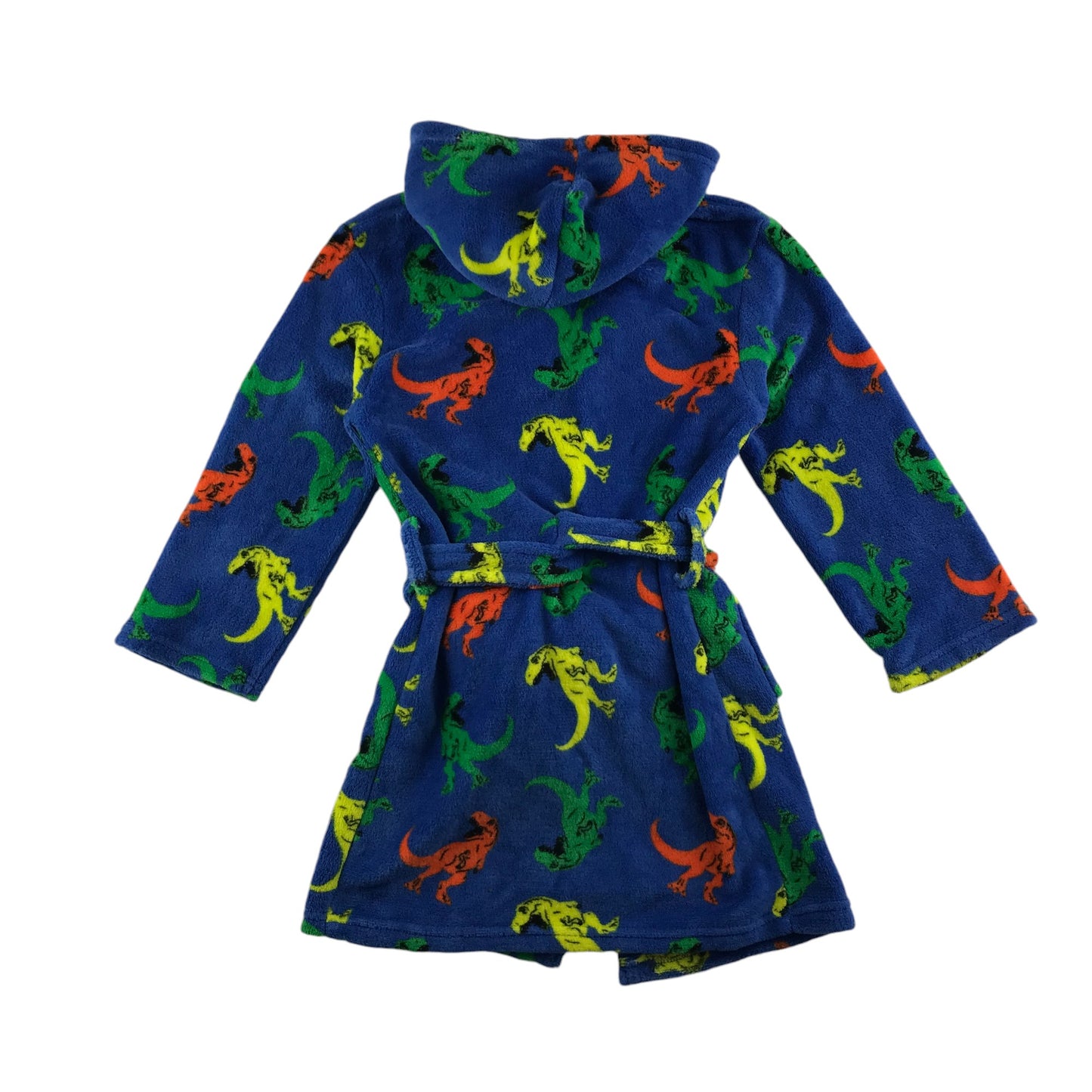 Dressing gown 6-7 years blue with multicoloured dinosaur graphics