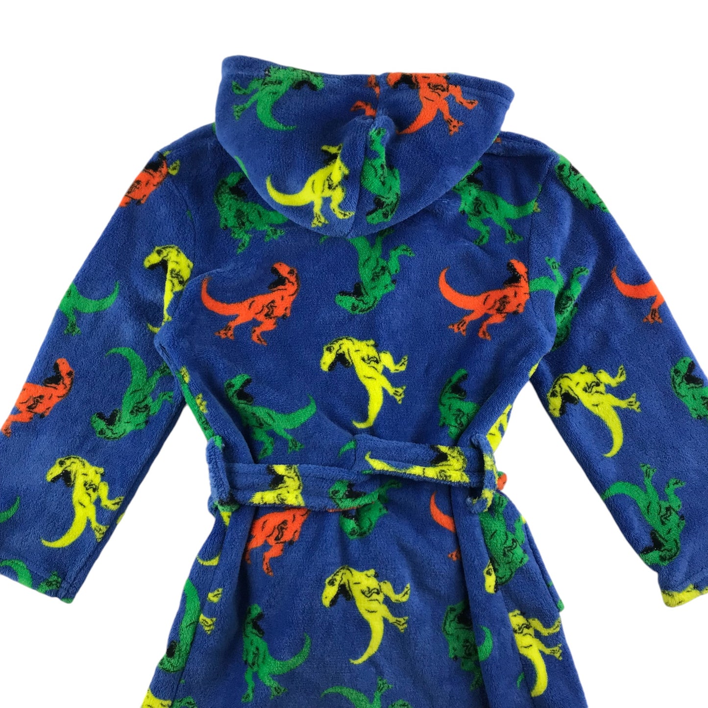 Dressing gown 6-7 years blue with multicoloured dinosaur graphics