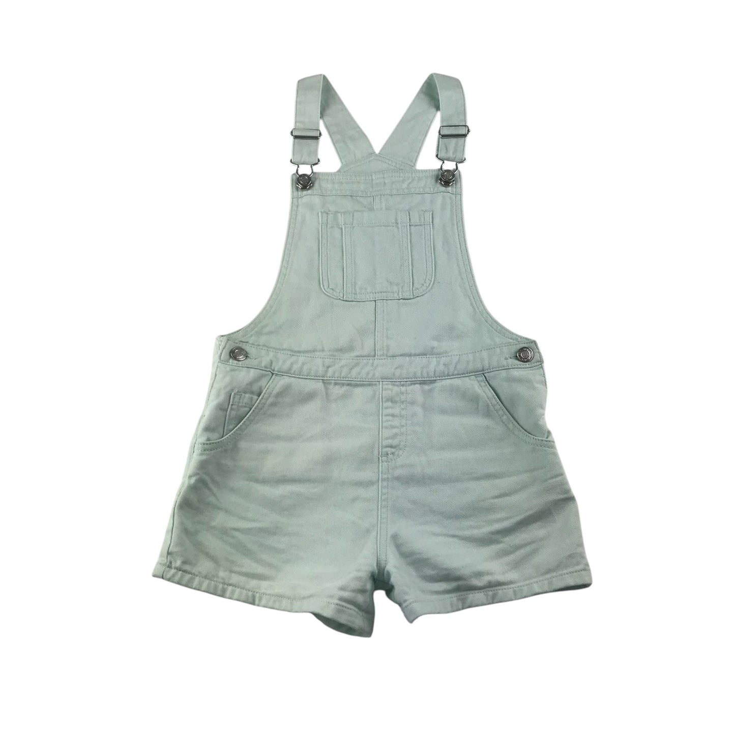 F&F dungaree shorts 9-10 years light blue denim plain cotton