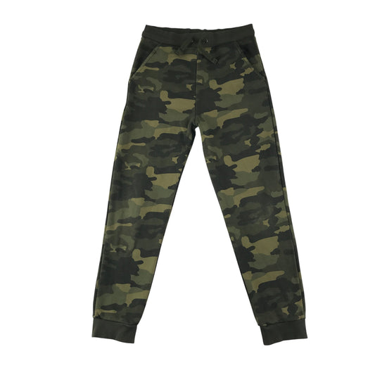 M&S joggers 10-11 years khaki green camo print cuffed legs