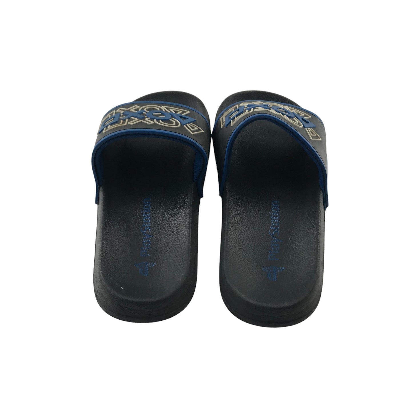 Sliders Shoe Size 1 Black PlayStation Button Graphic Sandals