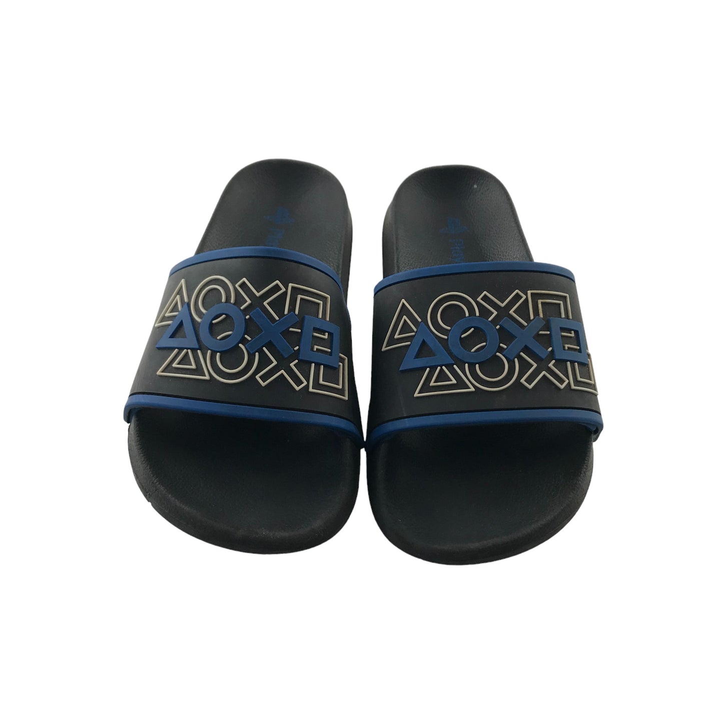 Sliders Shoe Size 1 Black PlayStation Button Graphic Sandals