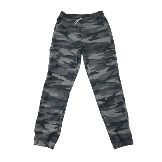 Lands End trousers 10-12 years grey camo print cargo style pull on