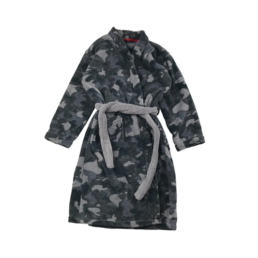 M&S Grey Camo Dressing Gown Age 9