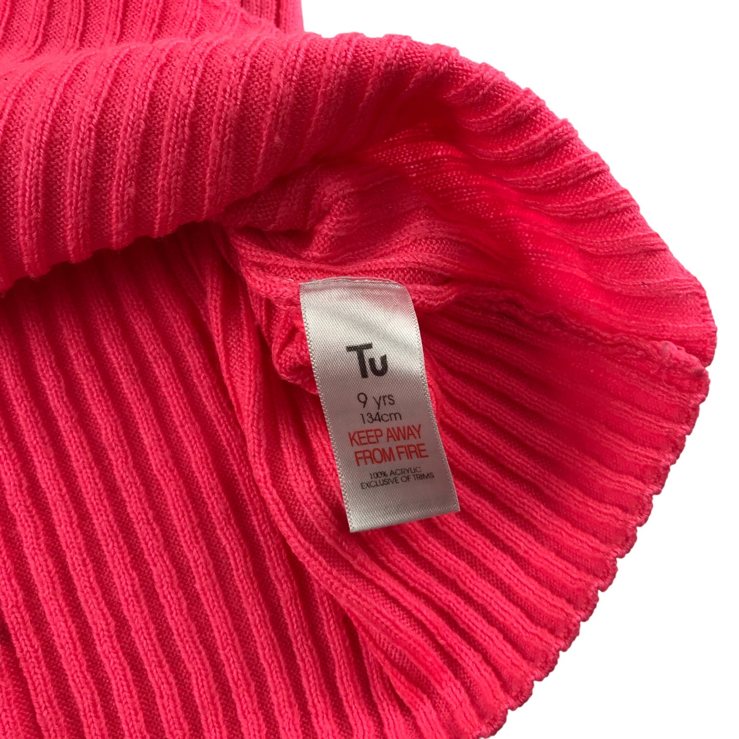 Tu Cardigan 8-9 Years Pink Rib Knit Button Up