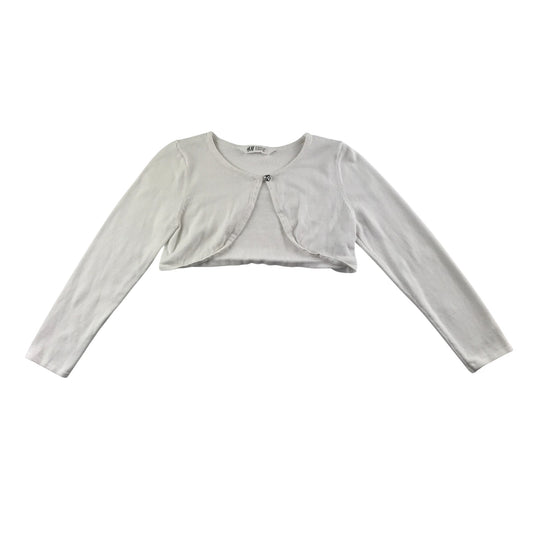 H&M Cropped Cardigan 6-7 Years White Cotton
