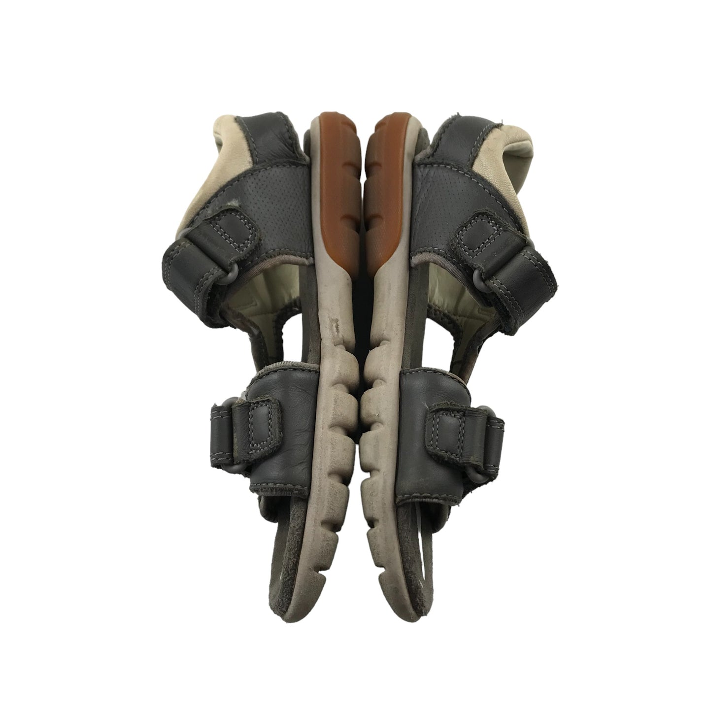 Clarks Sandals Shoe Size 12.5 Junior Grey Leather Style with Straps