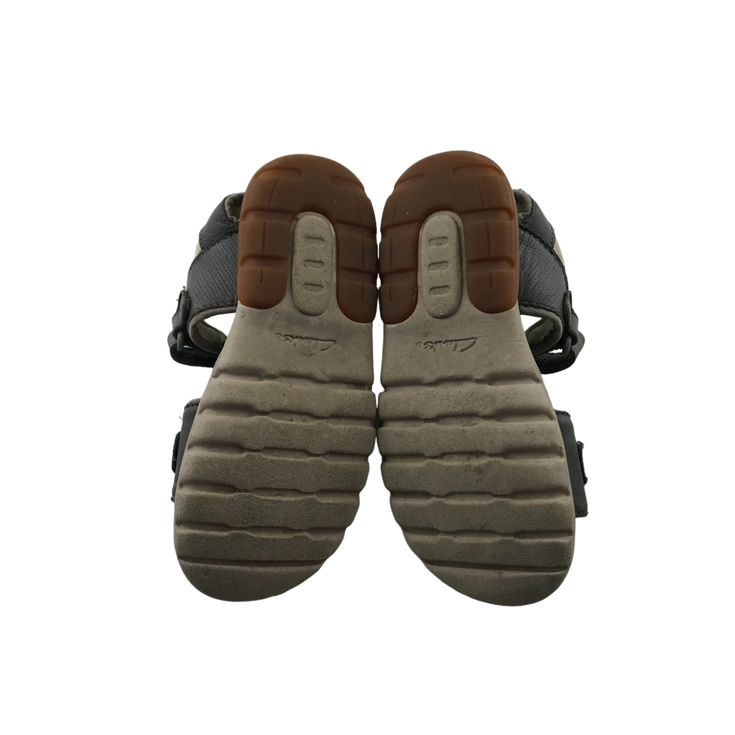Clarks Sandals Shoe Size 12.5 Junior Grey Leather Style with Straps