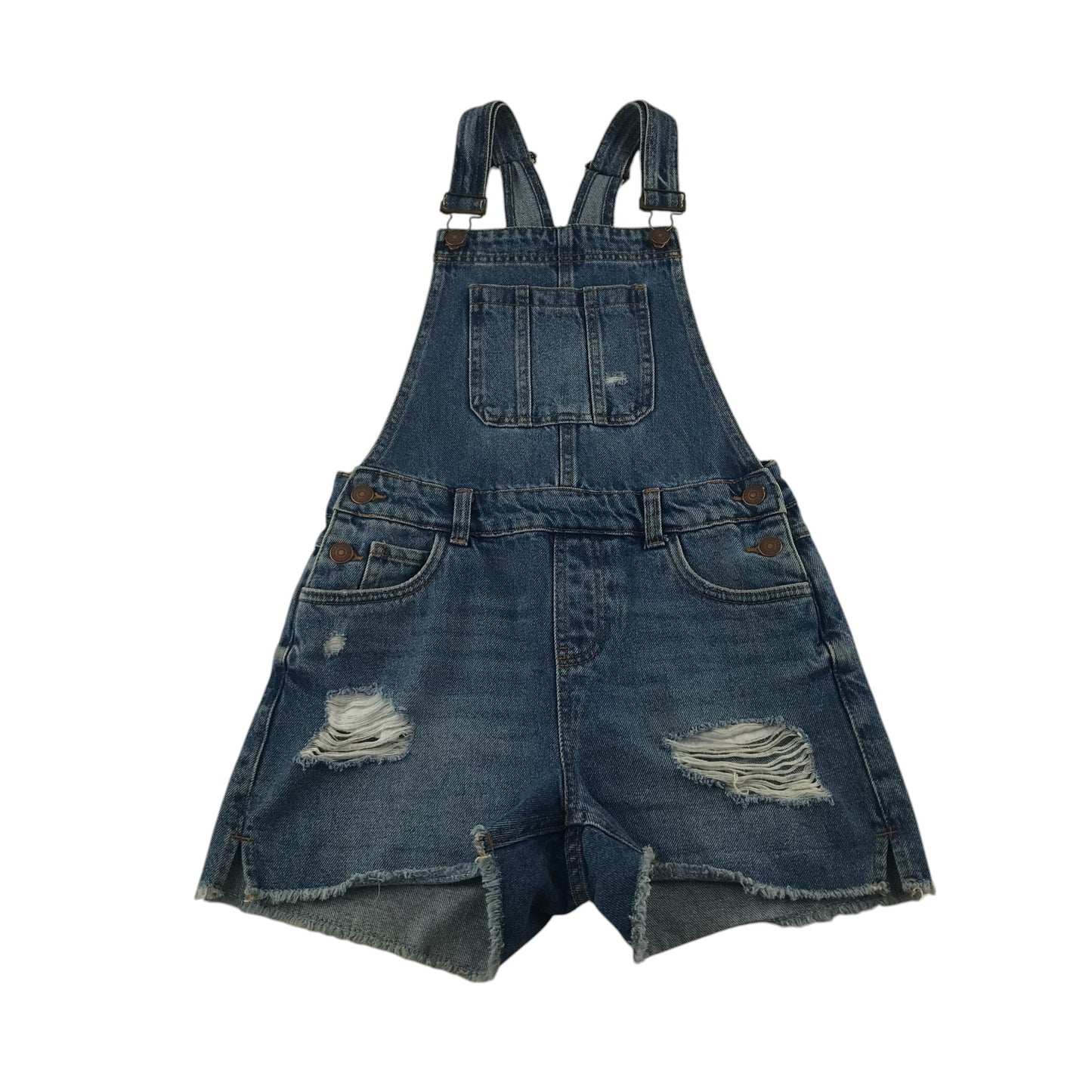 New Look dungaree shorts 10-11 years blue denim plain cotton