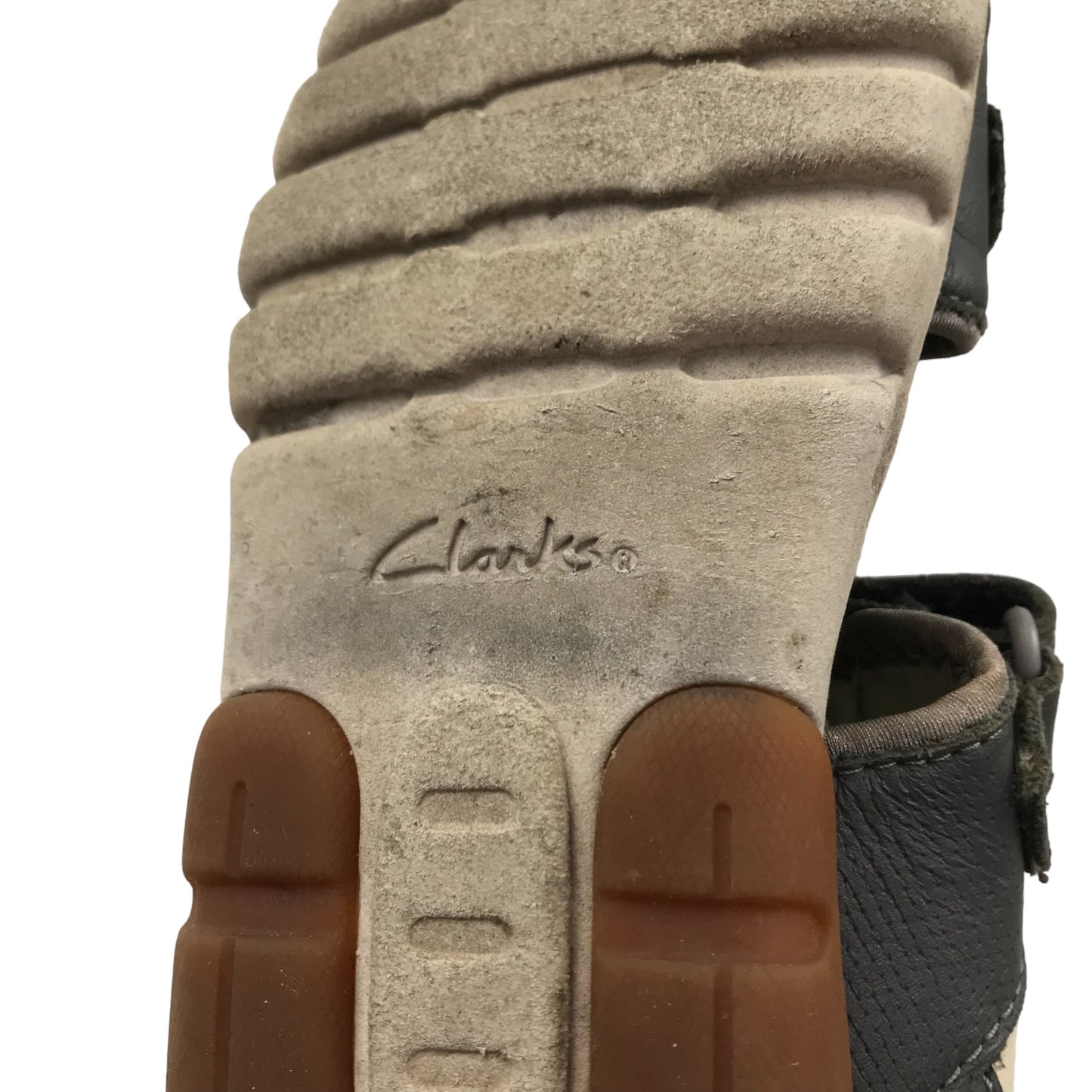 Clarks Sandals Shoe Size 12.5 Junior Grey Leather Style with Straps