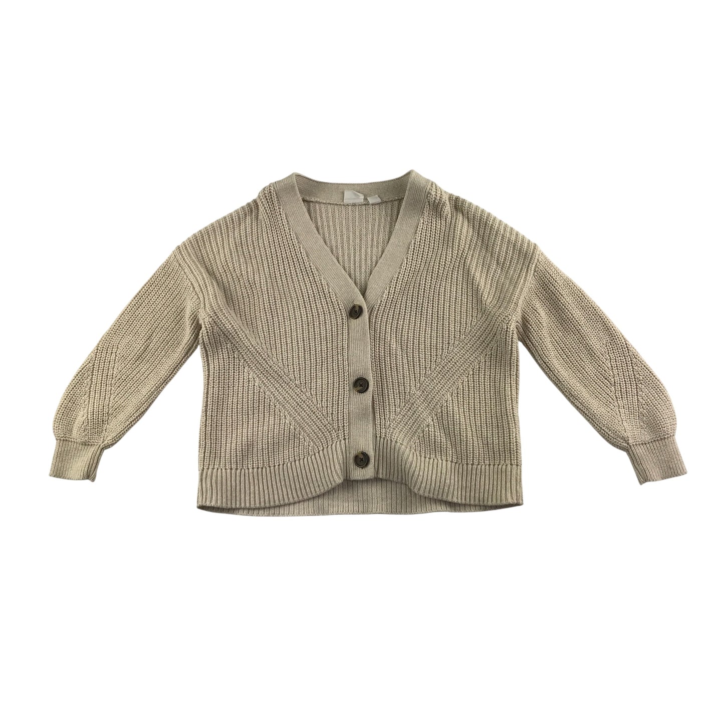GAP Cardigan 6-7 Years Beige Knit Button Up Cotton