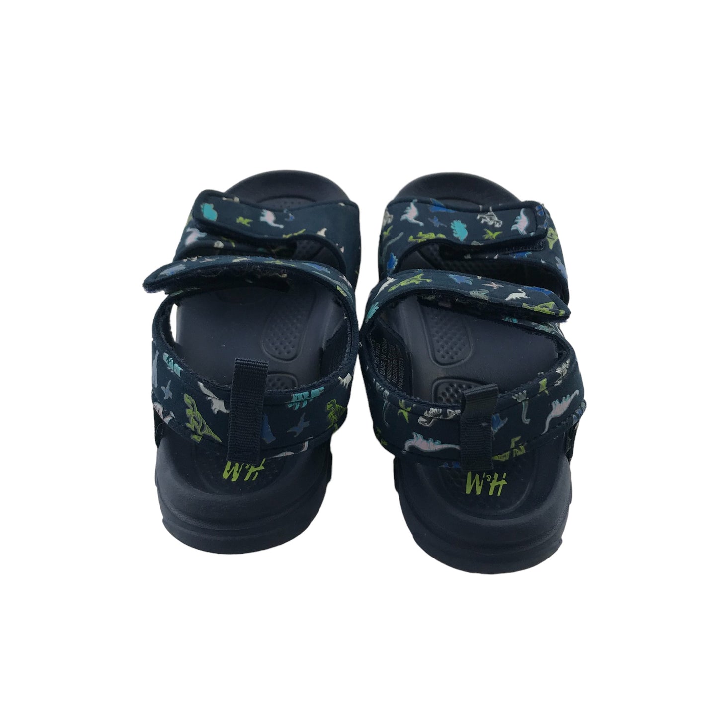 H&M Sandals Shoe Size 10-1.5 junior Navy Blue Dinosaur Print Pattern