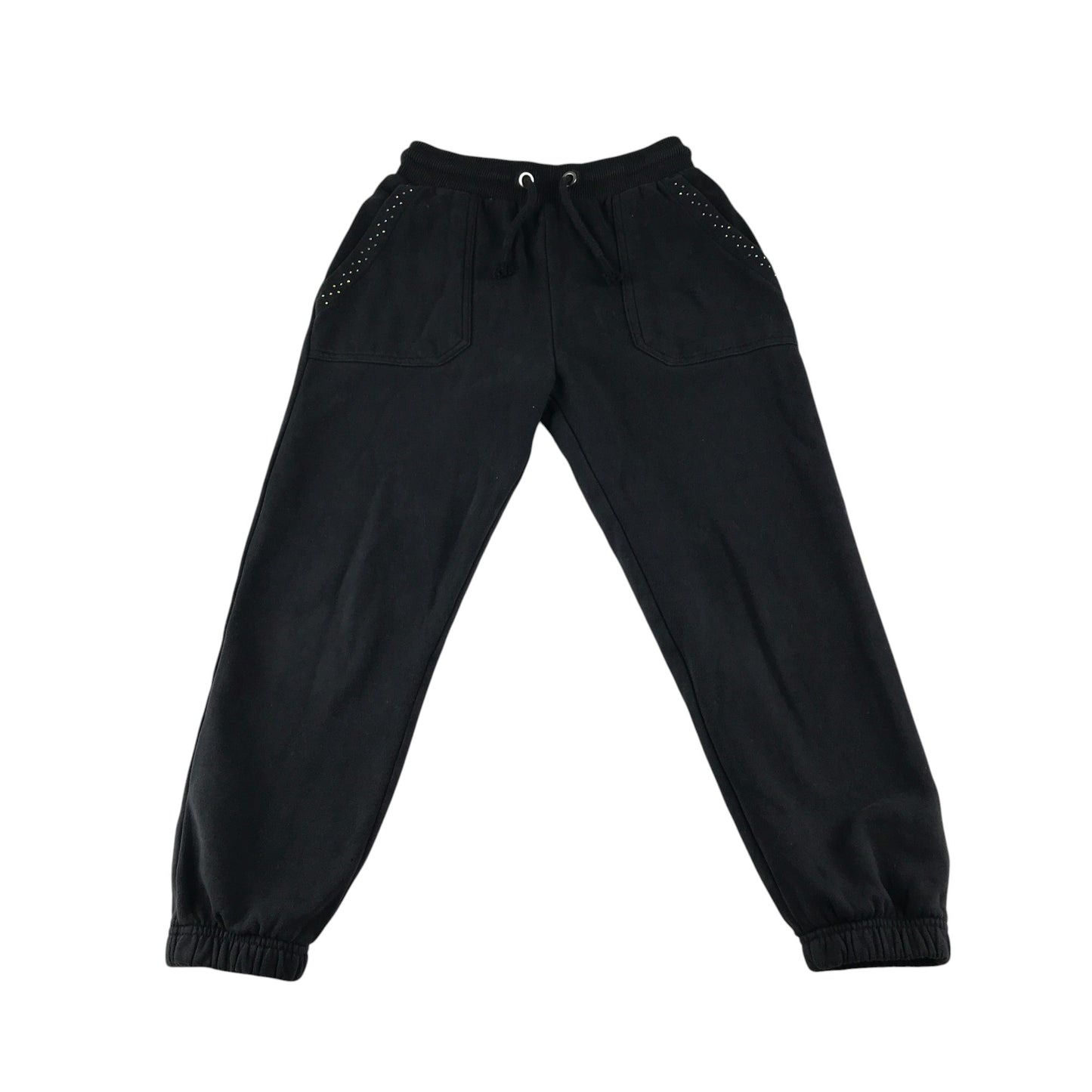 Nutmeg trousers 7-8 years black cuffed leg gem detail around pockets
