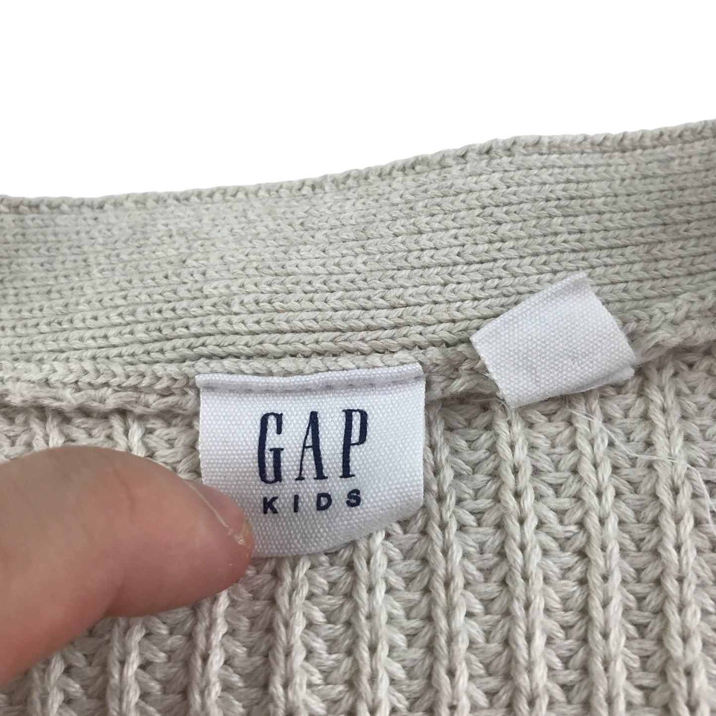 GAP Cardigan 6-7 Years Beige Knit Button Up Cotton