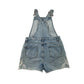 Primark dungaree shorts 10-11 years blue washed denim plain cotton