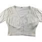 M&S Cardigan UK 8 White Knit Button Up Cotton