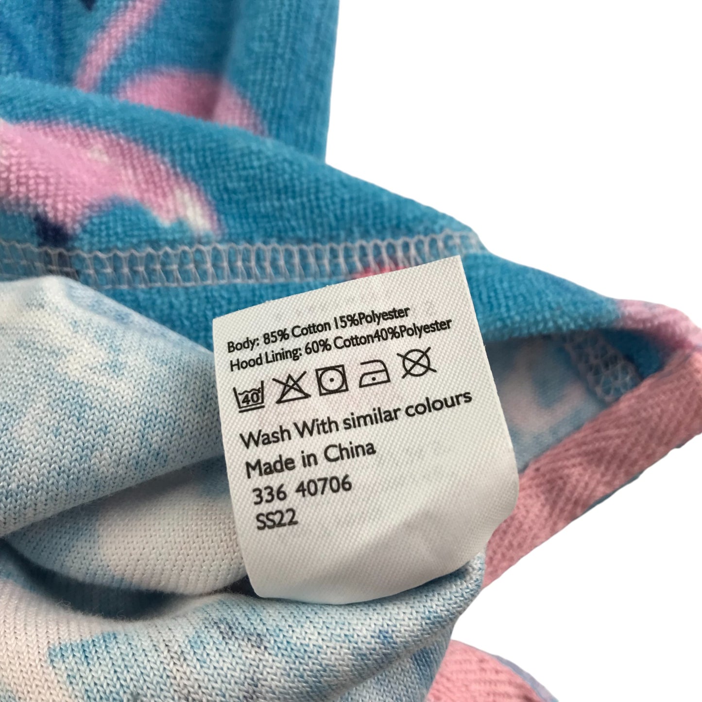 John Lewis blanket hoodie 6-7 years blue flamingo graphic print