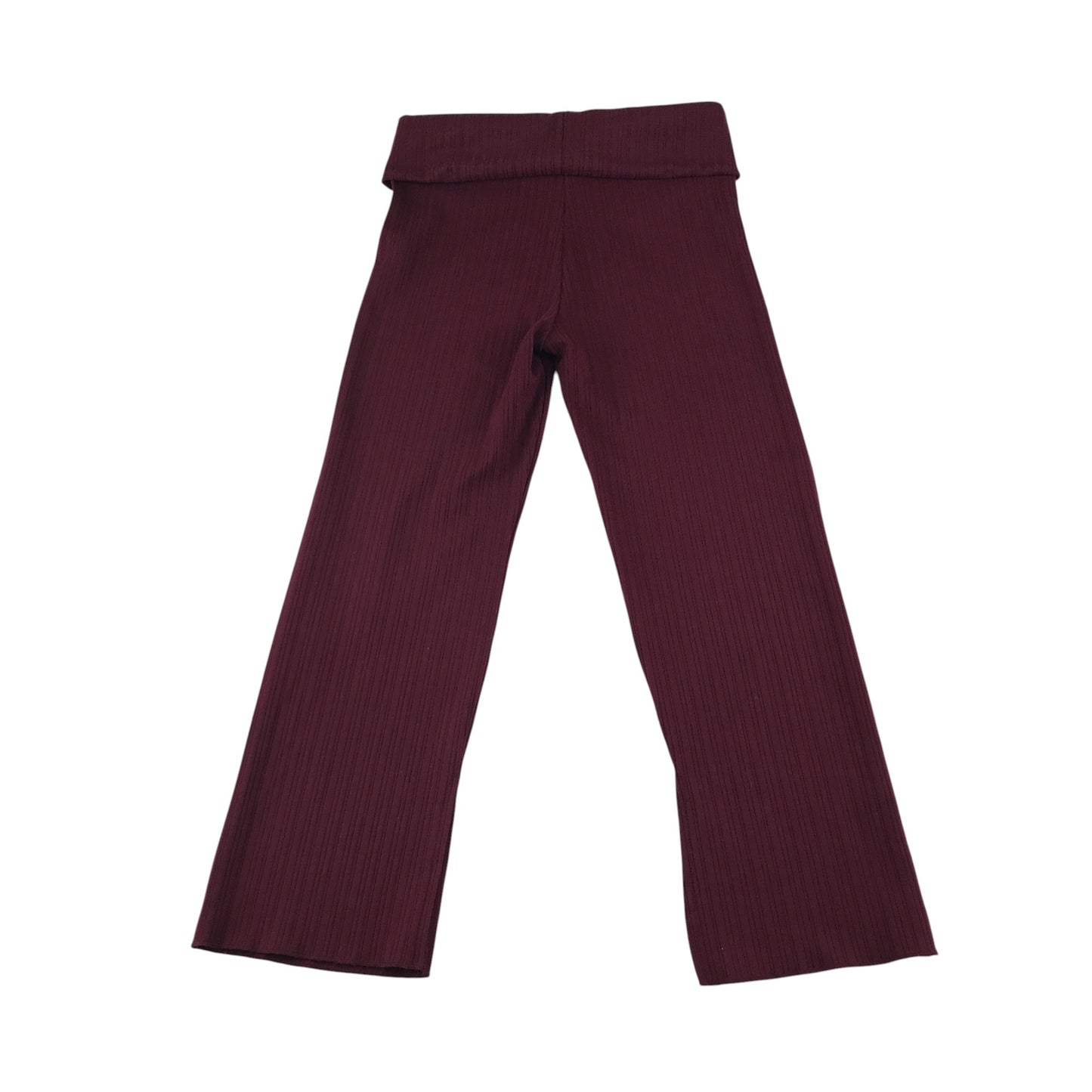 Zara trousers 6-7 years burgundy plain ribbed folded waist