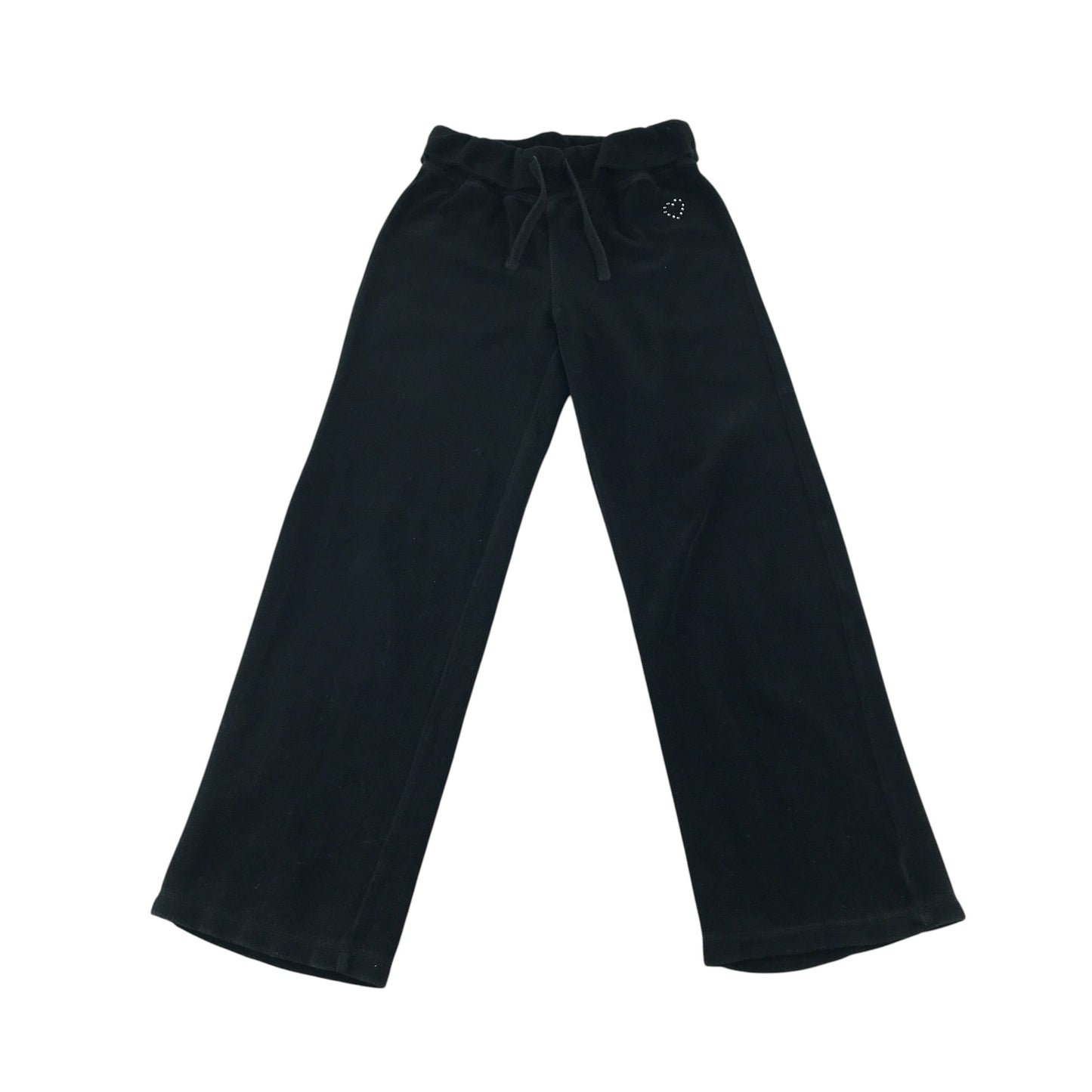 Cherokee trousers 8-9 years black velvet plain with love heart gem detail