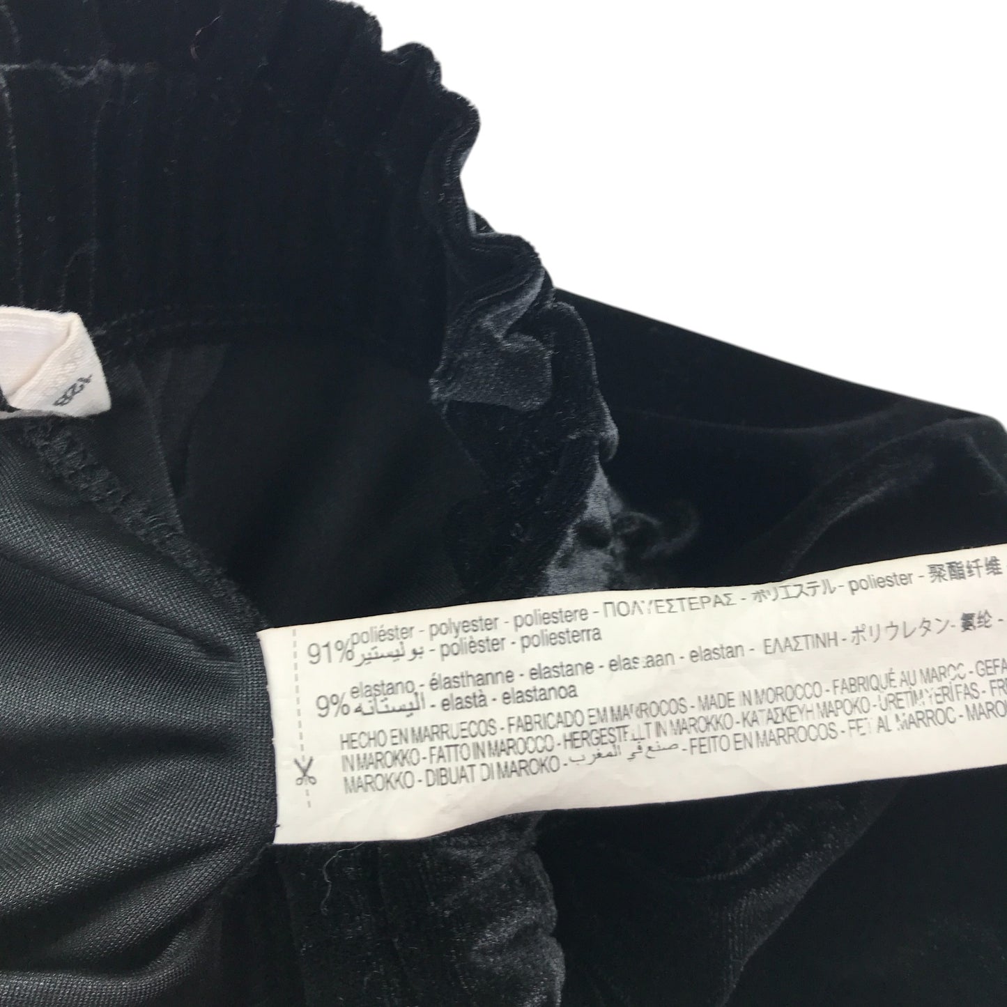 Zara trousers 7-8 years black velvet plain elasticated waist