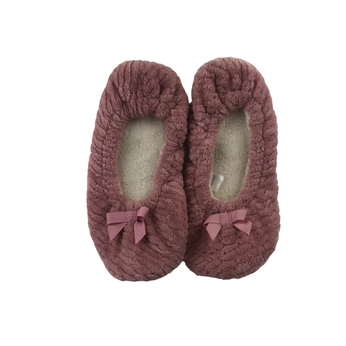 Slippers Shoe Size 5 Pink Slip-on with Bowtie