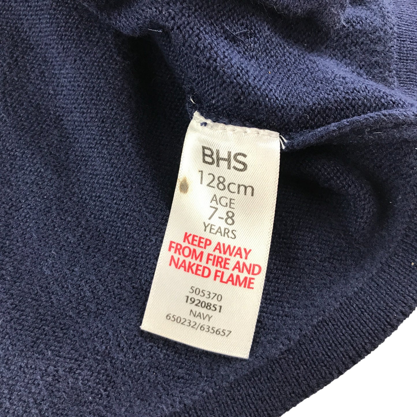 BHS Cropped Cardigan 7-8 Years Navy Cotton Sequins