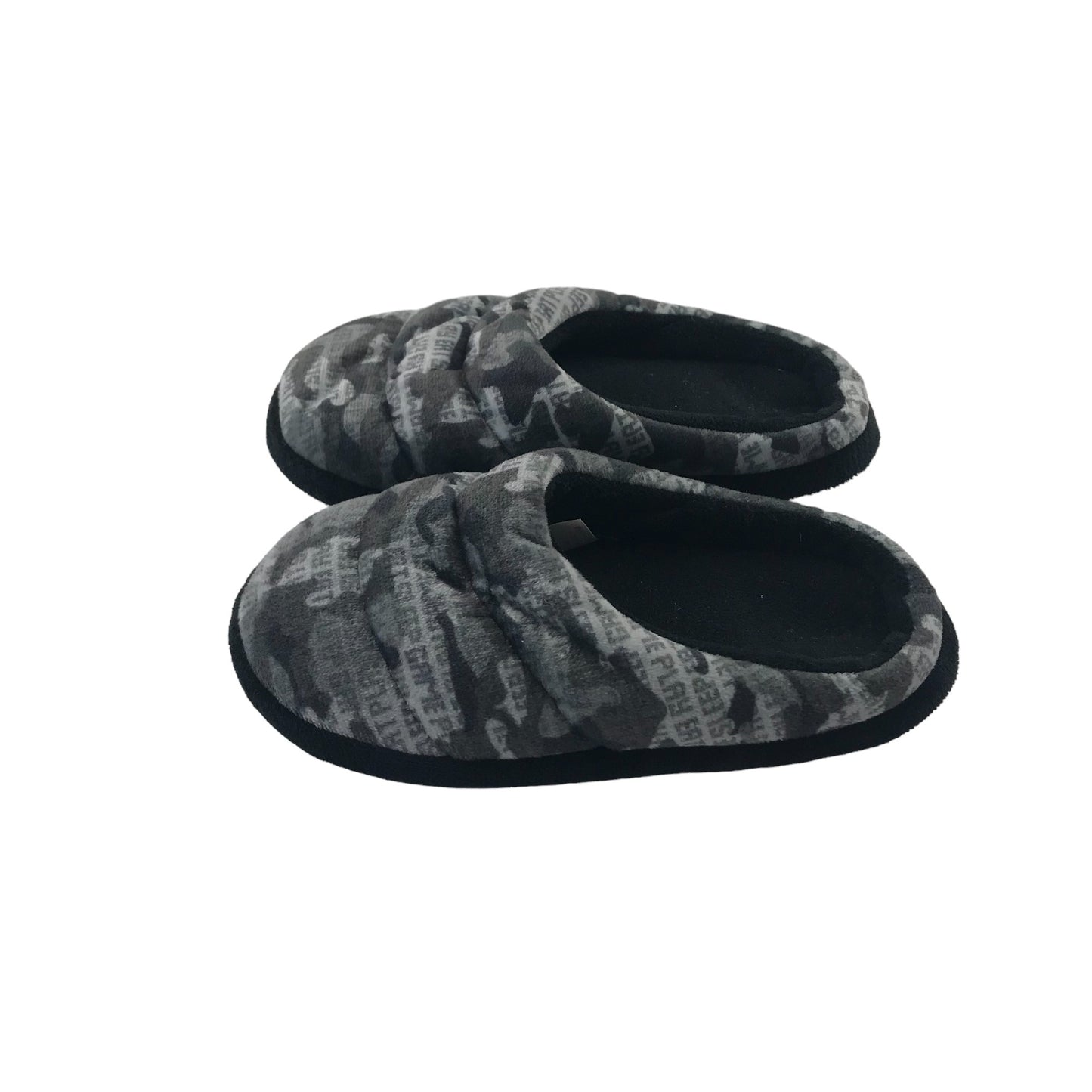 Slippers 13 Junior Grey Camo Eat Sleep Game Print