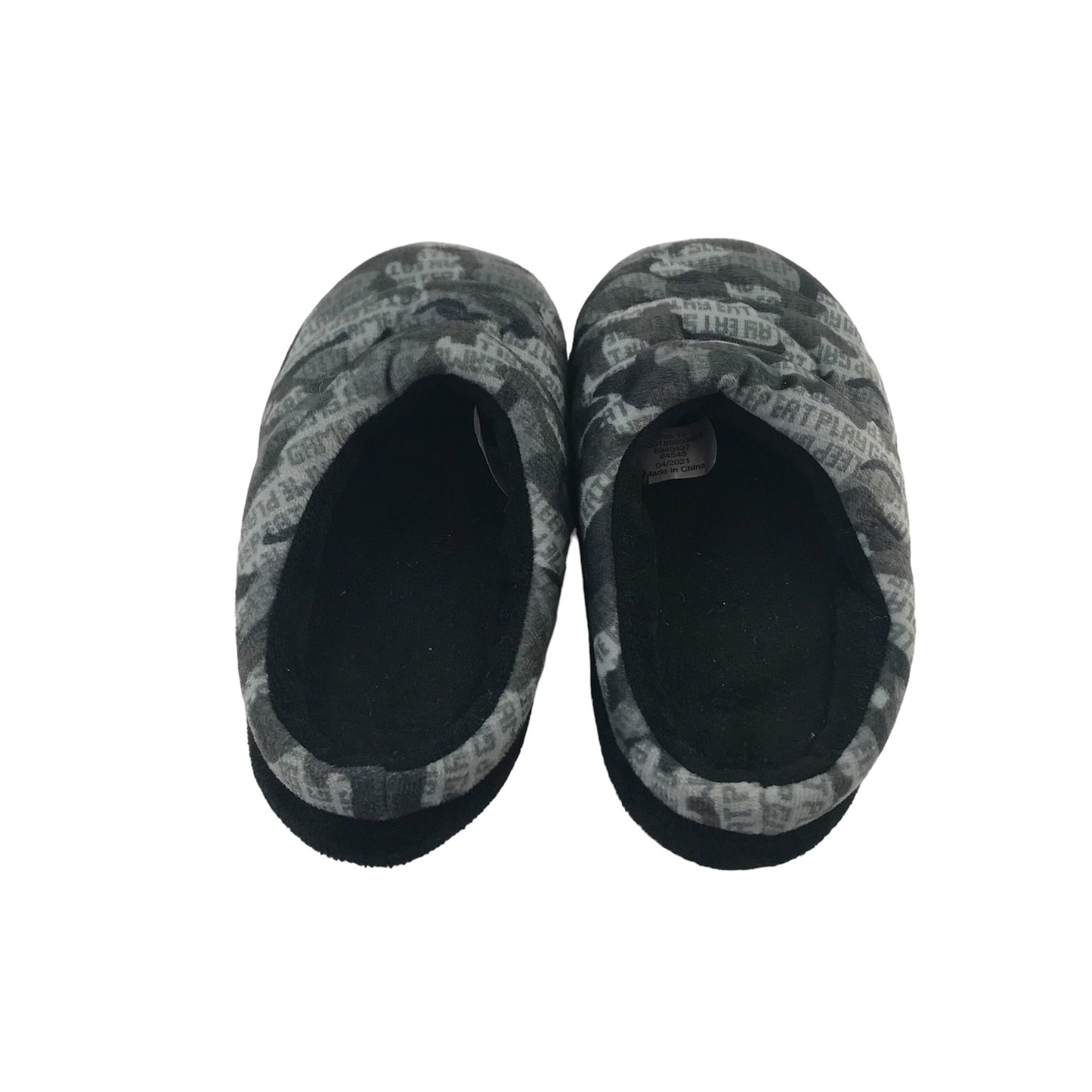 Slippers 13 Junior Grey Camo Eat Sleep Game Print