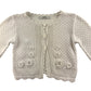 Handknitted Cropped Cardigan 7-8 Years White Button Up