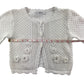 Handknitted Cropped Cardigan 7-8 Years White Button Up