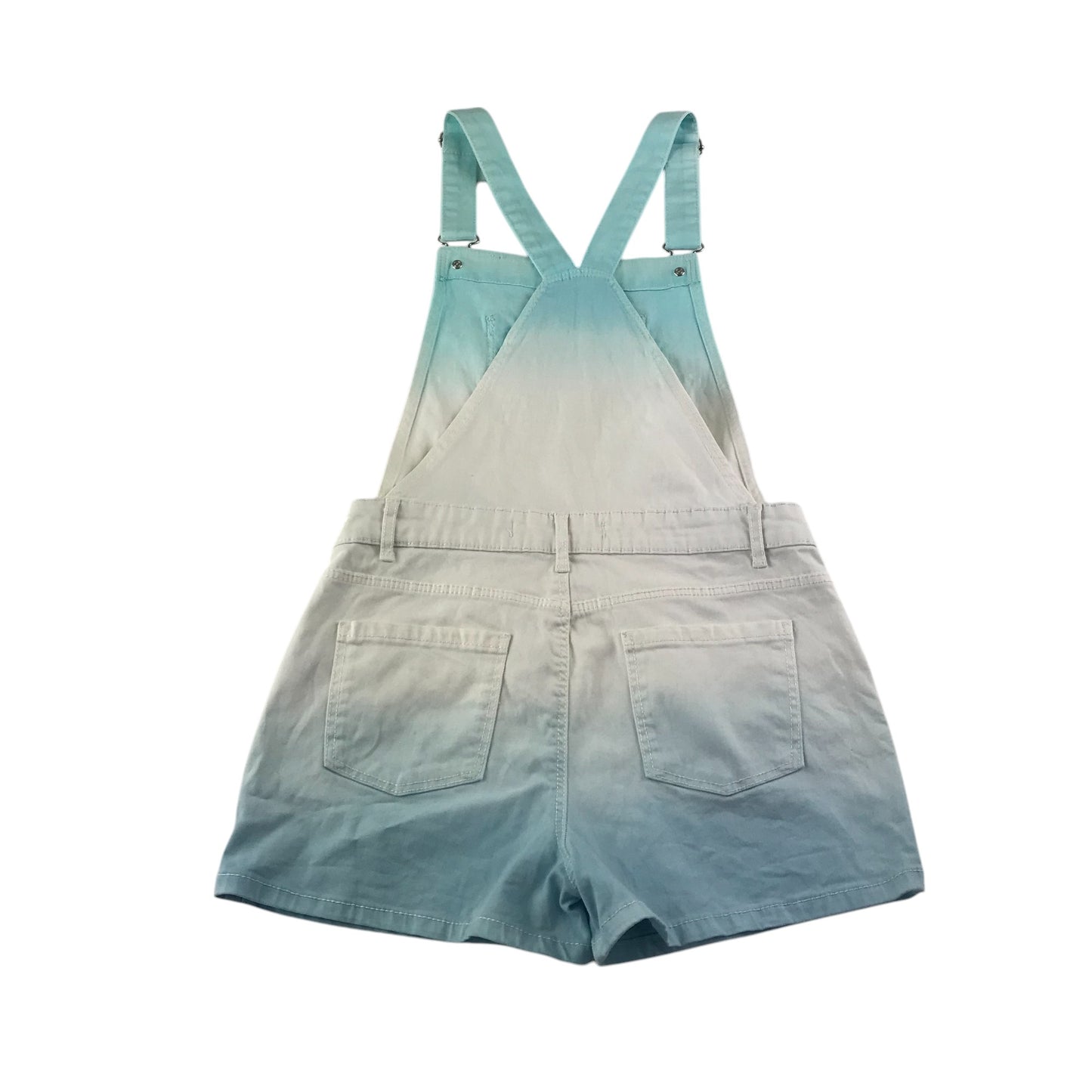 Primark dungaree shorts 11-12 years white and light blue denim