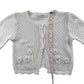 Handknitted Cropped Cardigan 7-8 Years White Button Up